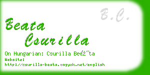 beata csurilla business card